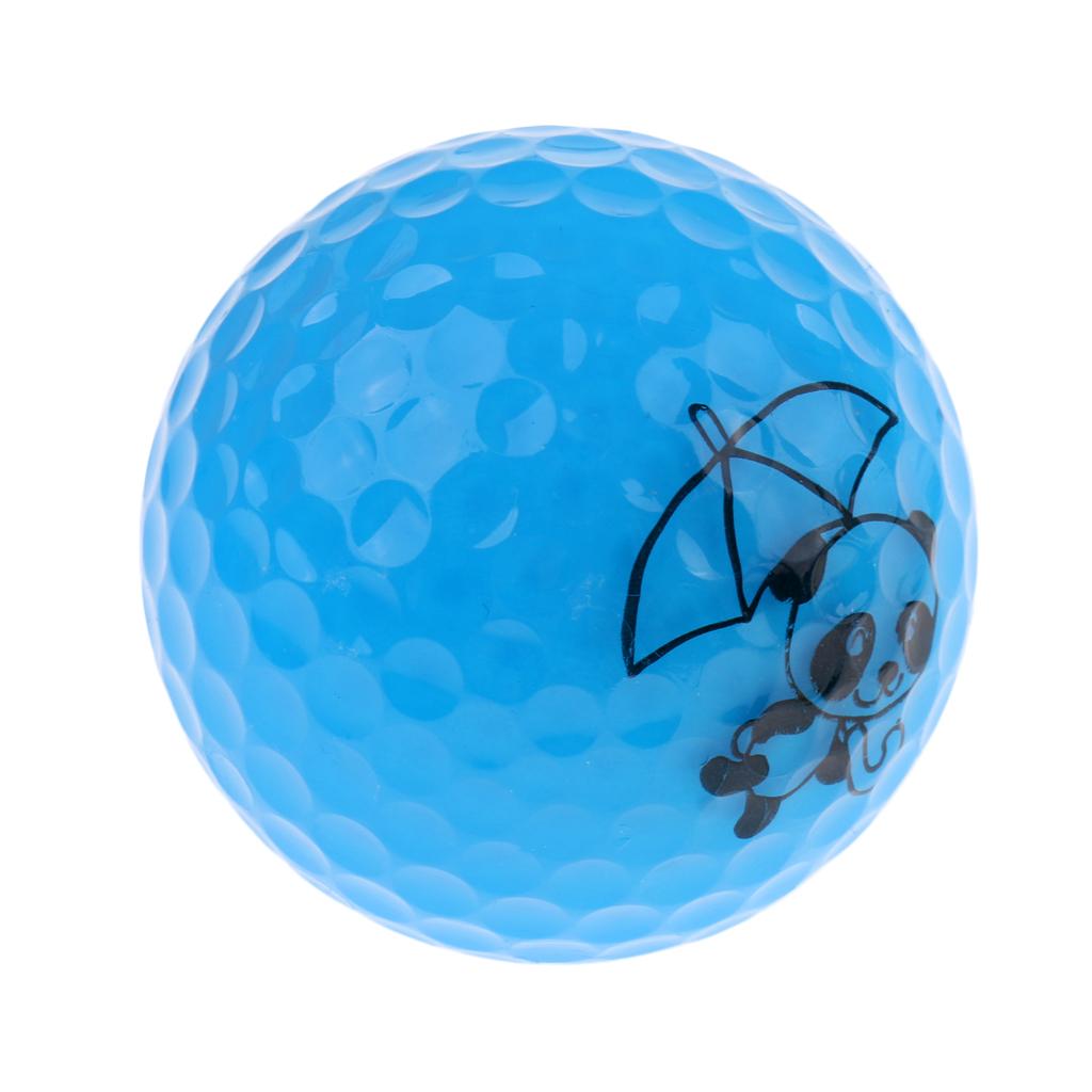 Golf Driving Range Practice Ball Double Layer Golf Ball Cute Panda Blue