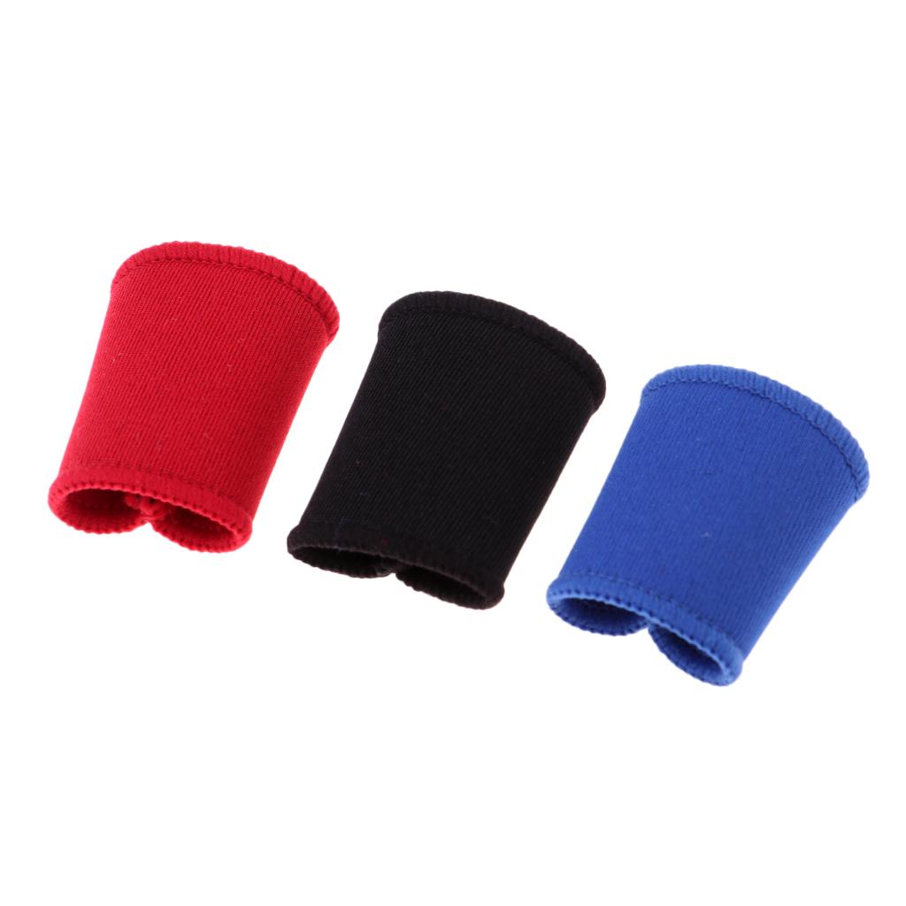 3Pieces Elastic Finger Sleeves Support Braces Height 40mm fit Thumb