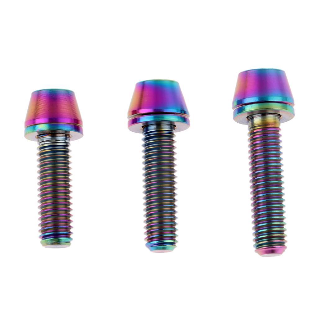 Pack 2 M5x16//18//20mm Titanium Alloy Tapered Head Bolt Screw for Bike Cycling