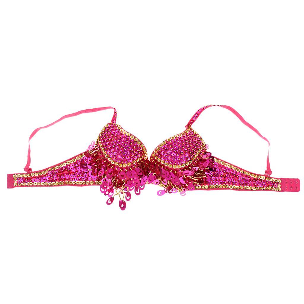Belly Dance Tribal Sequined Bra Top Nightclub DJ Disco Dance Dancewear