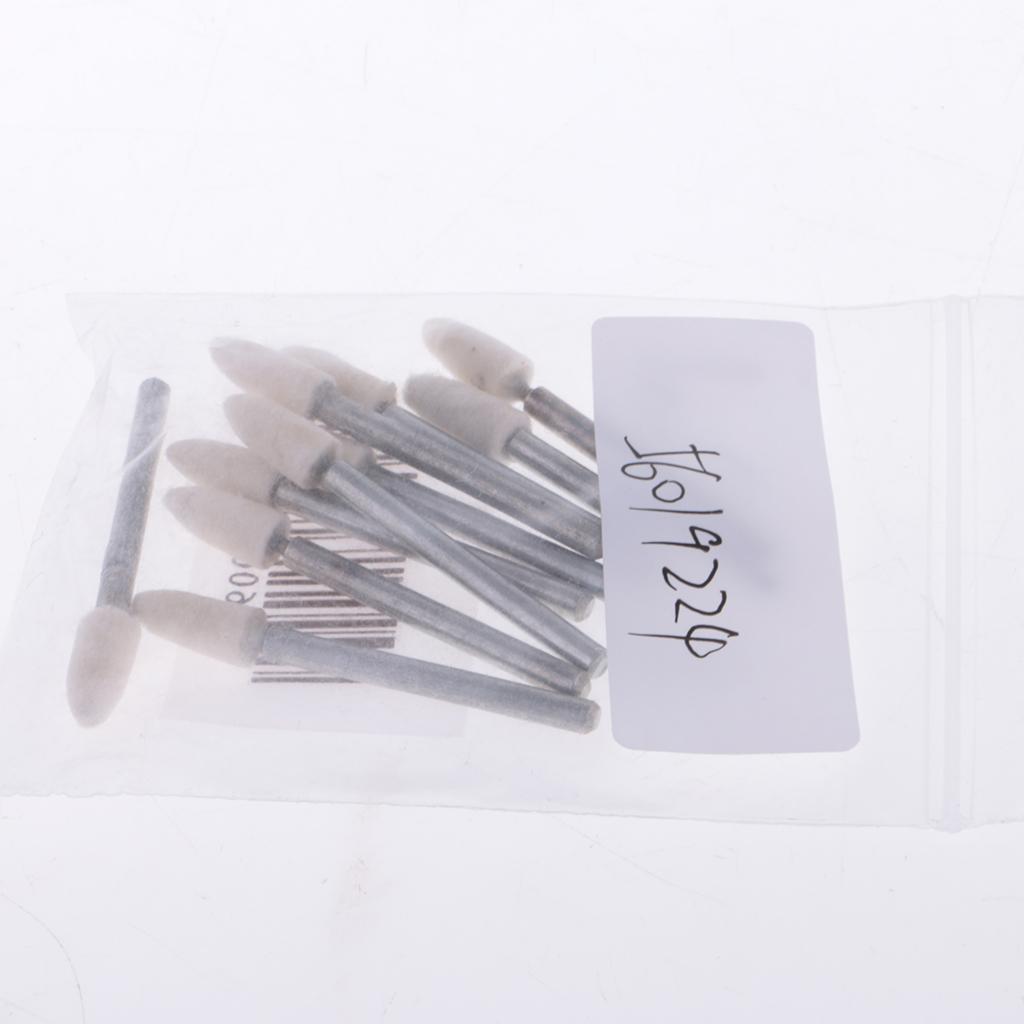 10Pcs 3mm Shank Coned Felt Head Grinding Mounted Point Polishing Tool 5mm