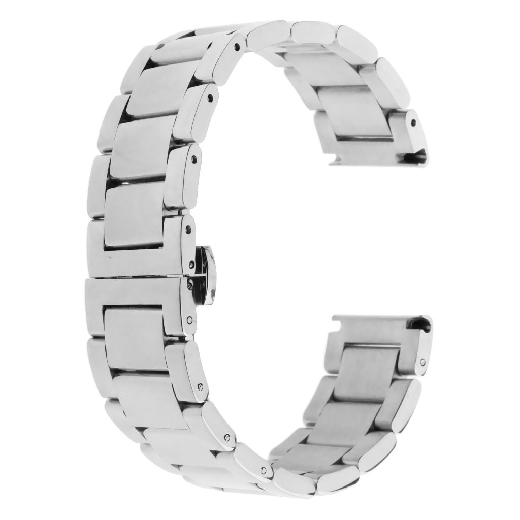 Stainless Steel Replacement Watch Strap Link Band Bracelet Silver 18mm