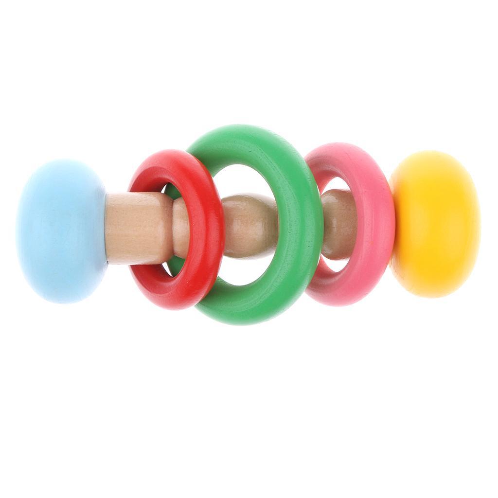 Neugeborene Rassel Ring Greifling Greifring Klapper Holz Beißring Geschenk