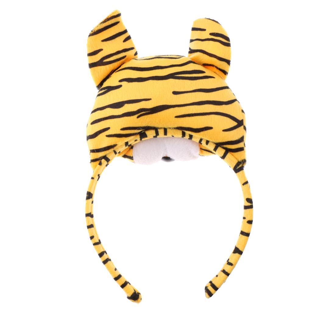 3//set Kids Animals Costume Accessories Headband Tail Tie School Zoo Fancy Party