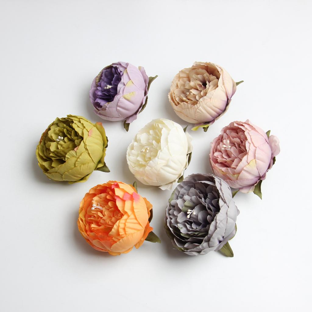 10 Pieces 5cm Peony Flower Head Silk Artificial Fake Flowers mixed