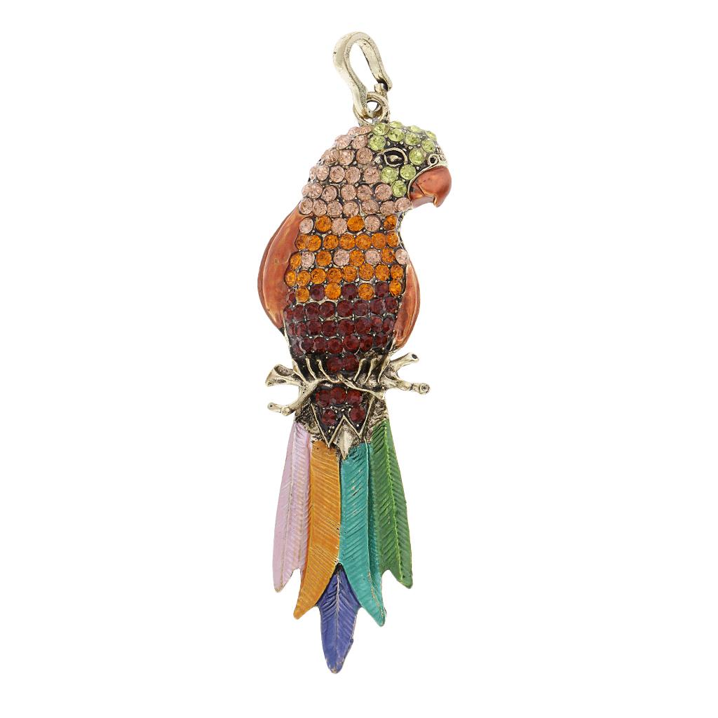 Alloy Crystal Parrot Shape Charms Pendant for DIY Jewelry Making Yellow