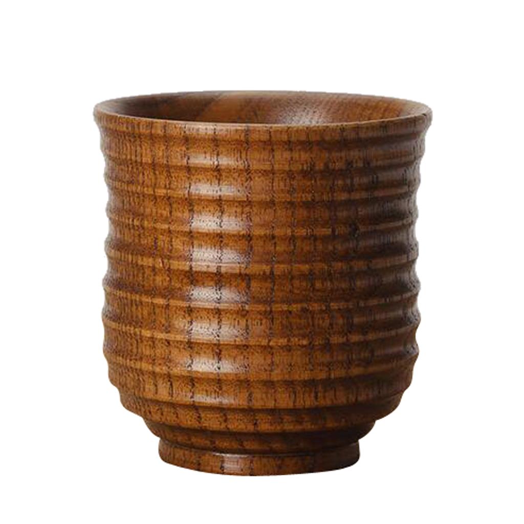 Wooden Cup Teacup Drinks Handmade Coffee Tea Beer Juice Milk Mug L