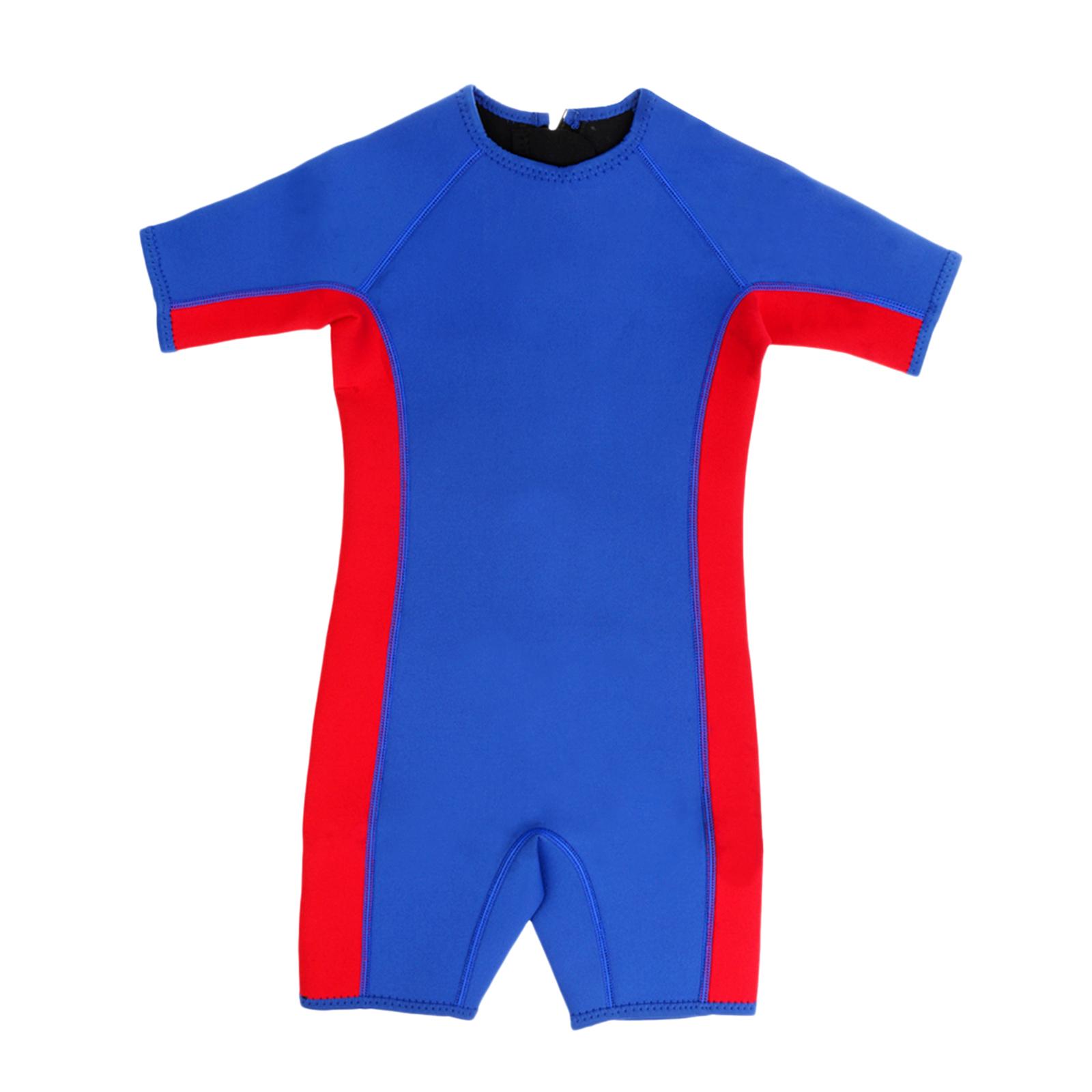Children Kids Toddler Shorty Surfing Swim Diving Wetsuit Jumpsuit Blue XS