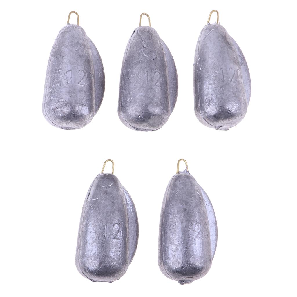 5 pcs Fishing Sinker Premium Quality Lead Weights with Inline Hooks 120-200g