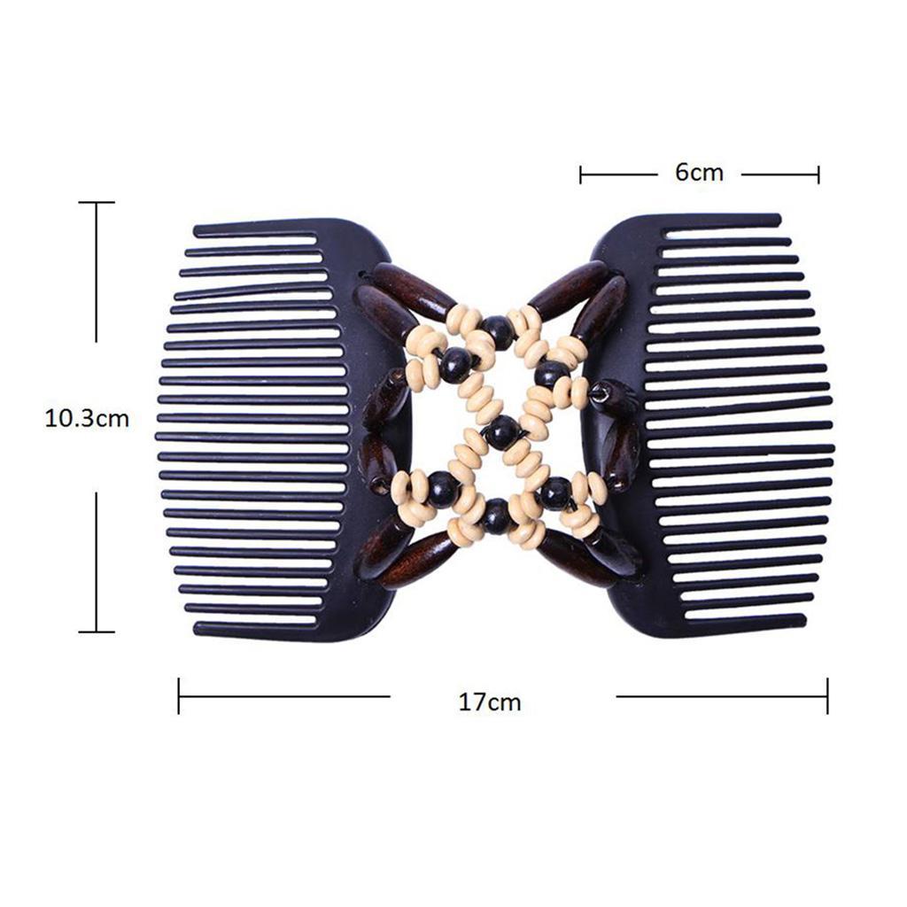 Magic Wood Beads Double Hair Comb Clips Womens Hair Jewelry Hair Accessories