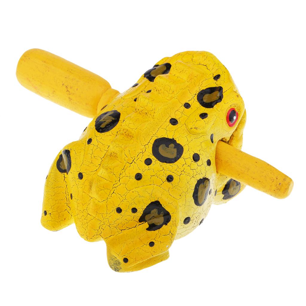 Handmade Wooden Musical Instrument Croaking Sound Home Car Decro yellow