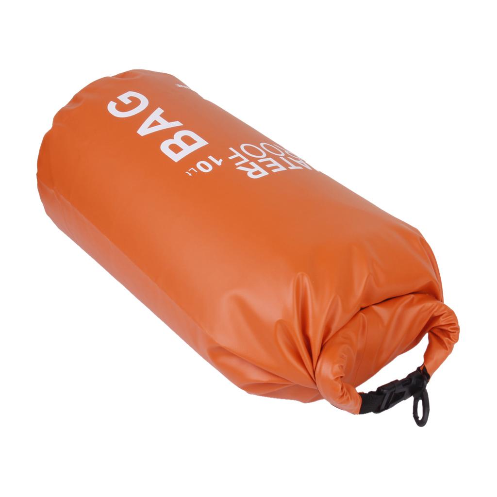 10L Waterproof Dry Bag Pouch Camp Boating Kayaking Rafting Canoeing Orange