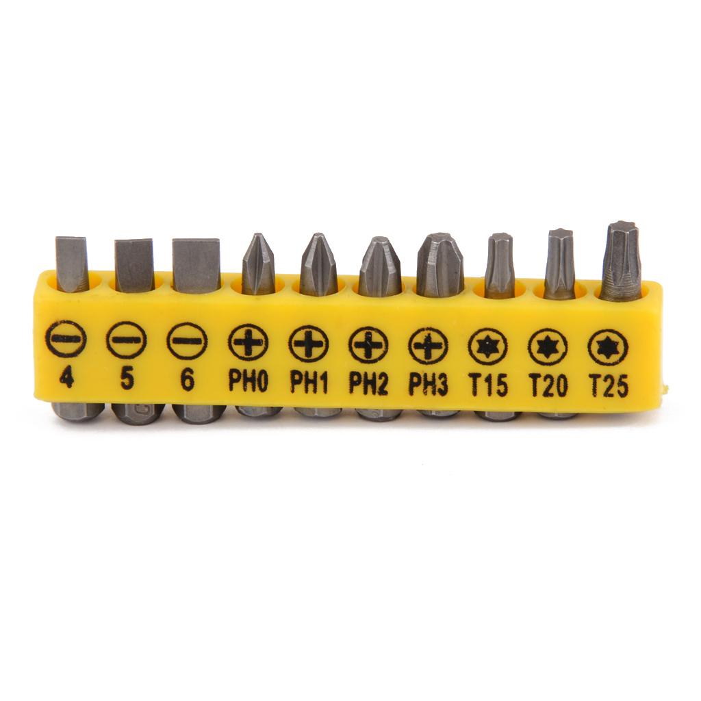 10 Pieces Flat Head Cross Bits for DC Powered Electric Screwdrivers