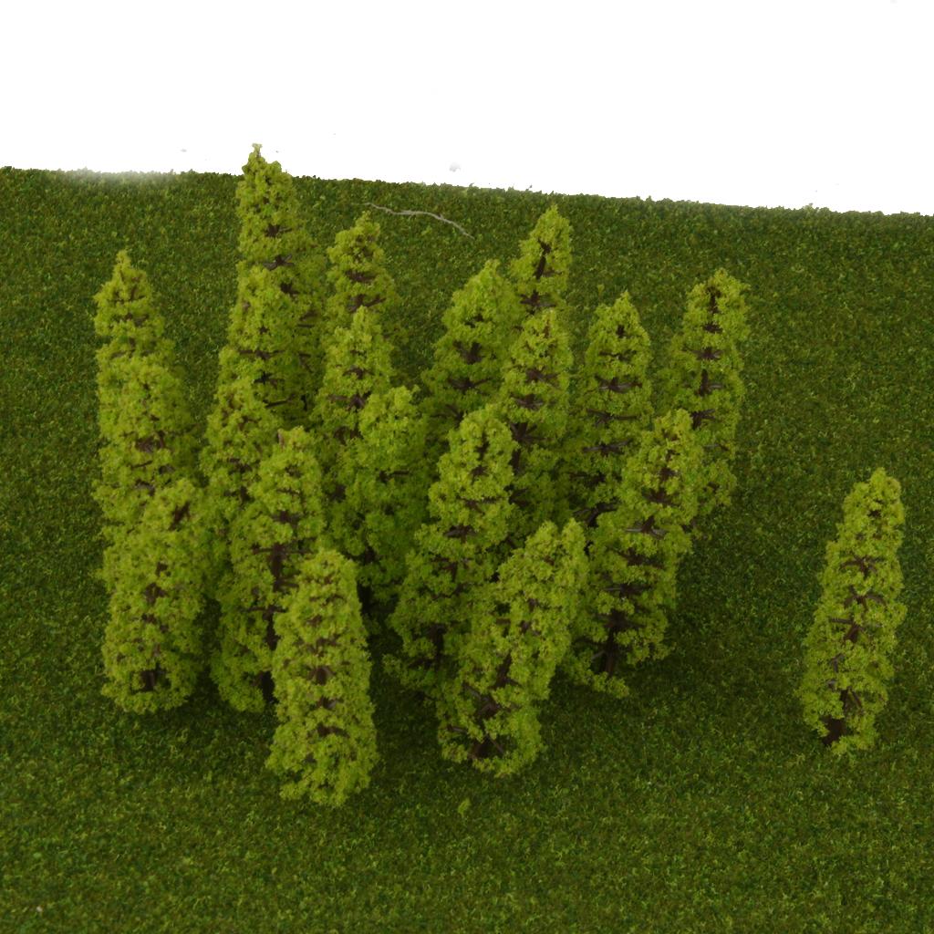 20PCS Plastic Fir Trees Model Train Park Scenery Landscape HO 1:100  