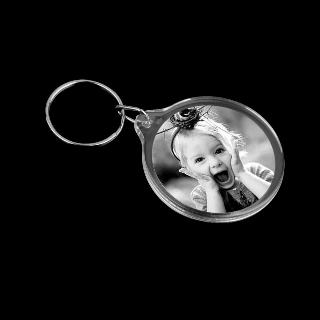 10 pcs Round Blank Insert Photo Picture Frame Split Ring Keychain