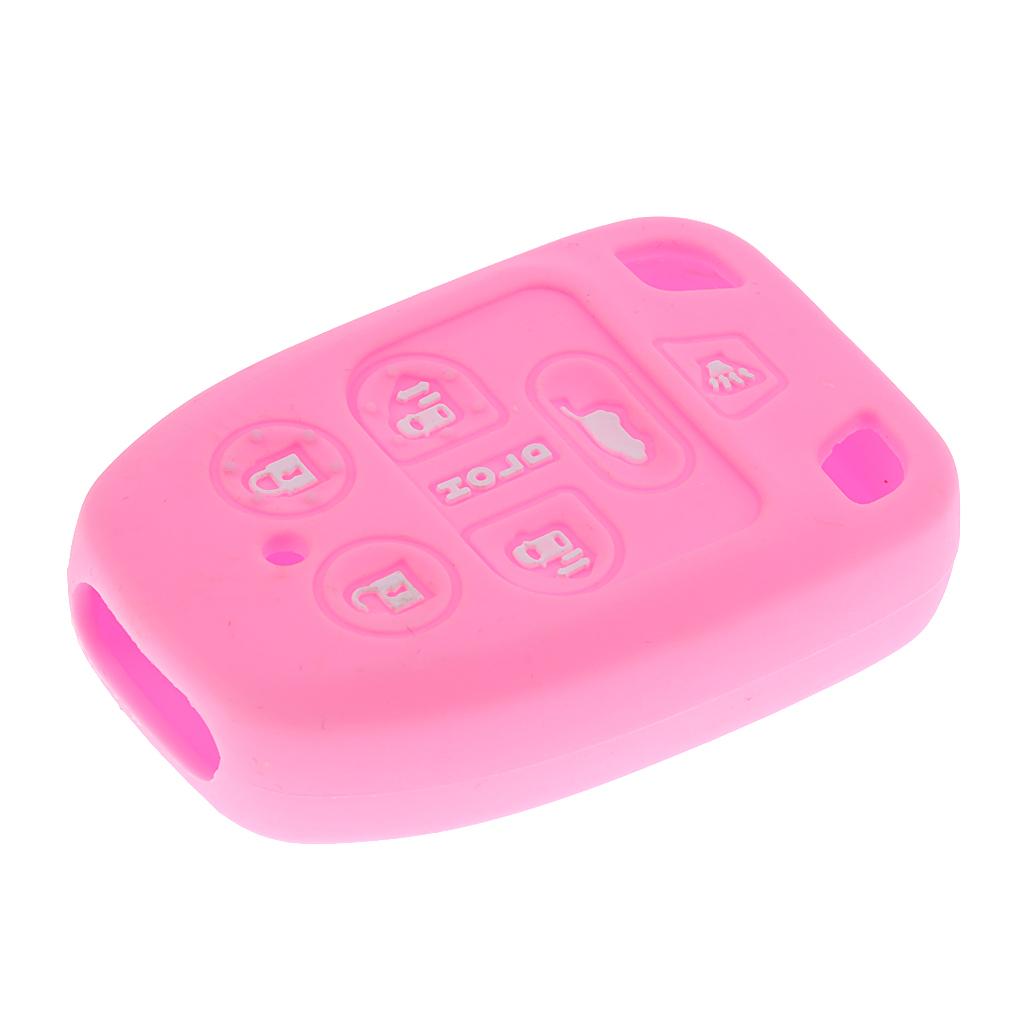 Car Key Silicone 6Buttons Protective Case Cover For Honda Odyssey Pink