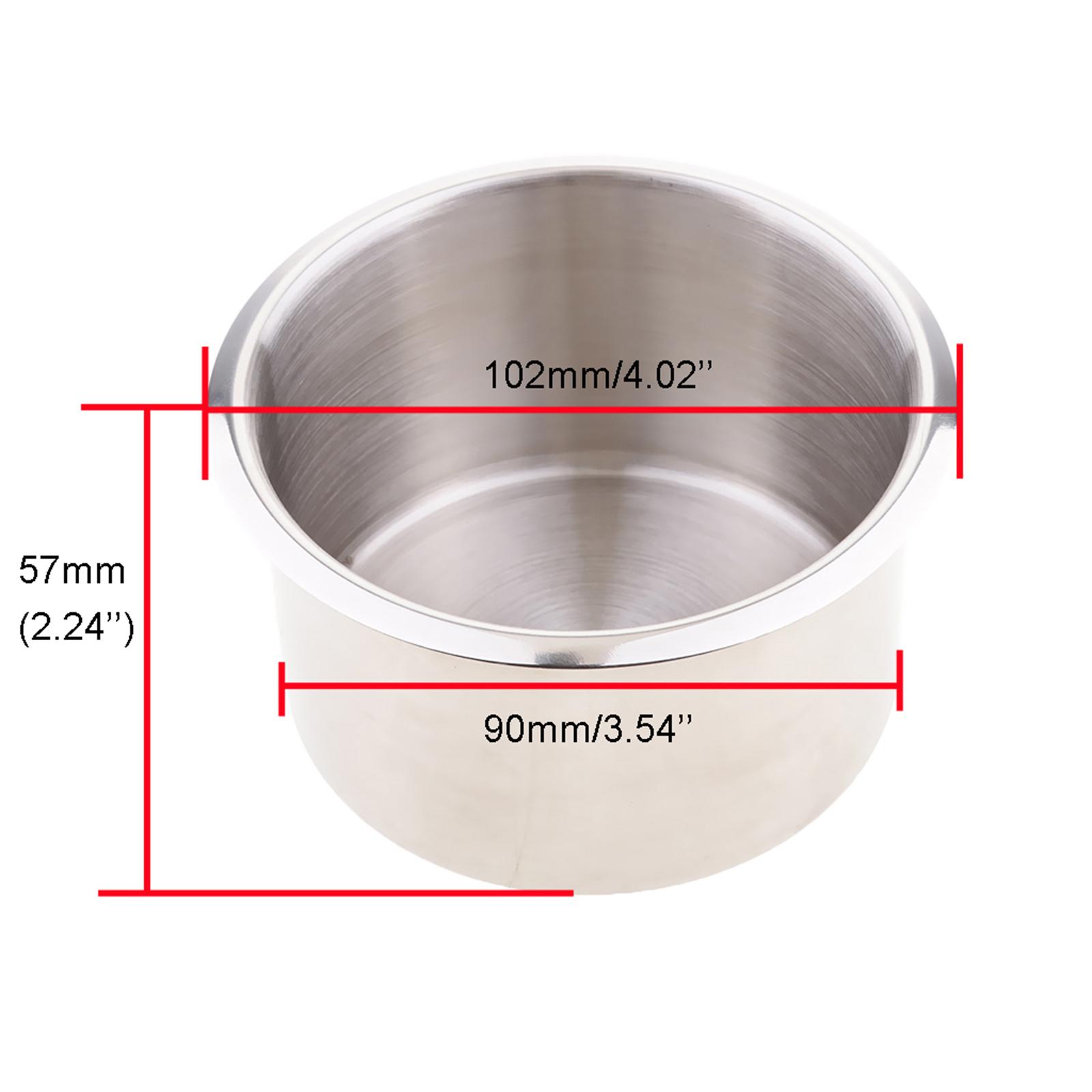 Stainless Steel Recessed Cup Drink Holder for Marine Boat RV Camper 90x55mm