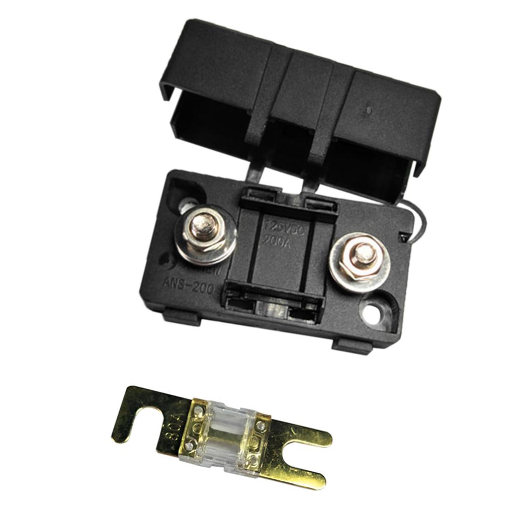 Automotive Car Mini ANS Fuse Holder Fusebox Block Dustproof Cover 80A