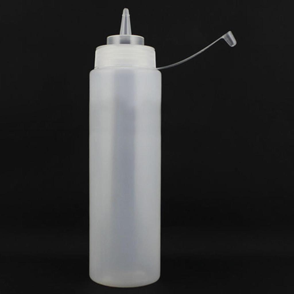 Plastic Squeeze Bottle Ketchup Mustard Sauce Vinegar Dispenser White 960ml