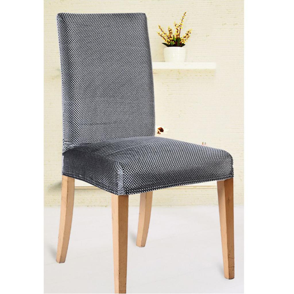 Stretch Dining Room Chair Seat Cover Slipcover Stool Protector silver gray