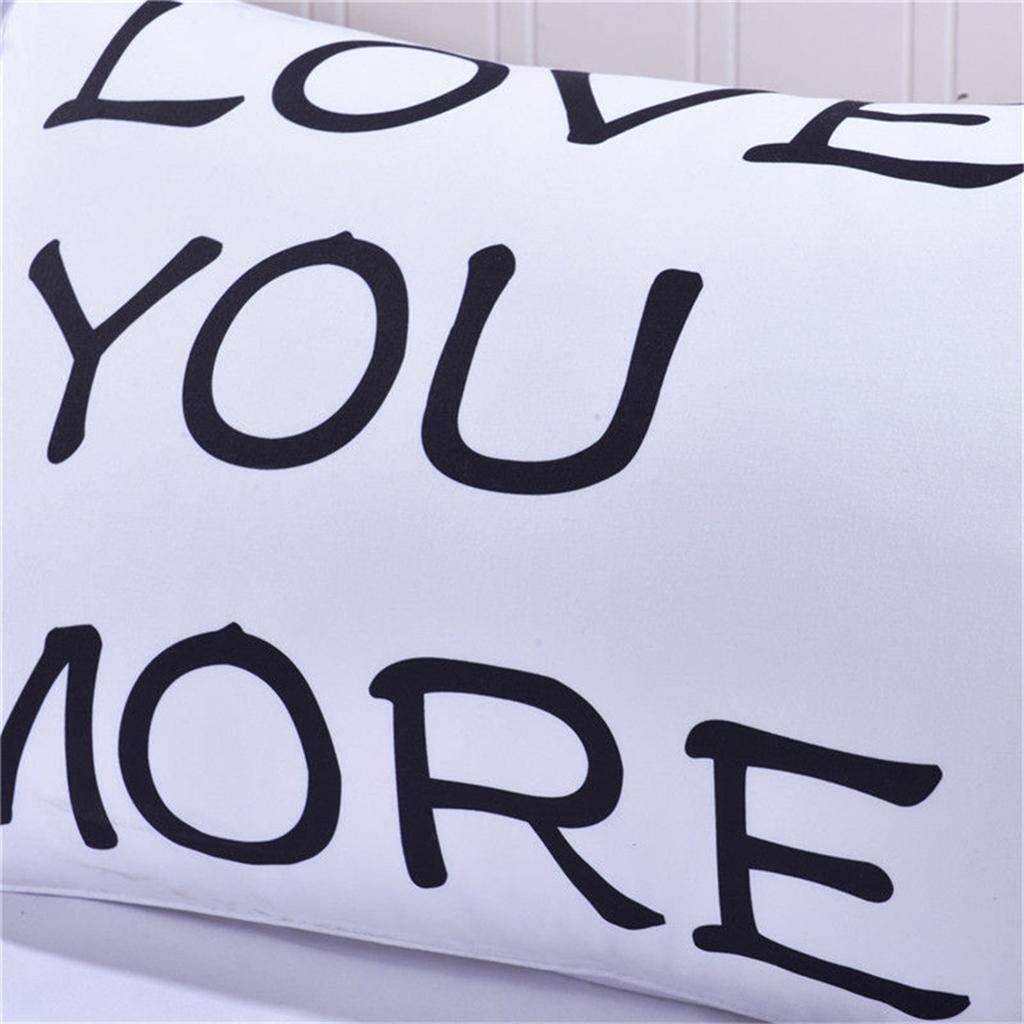 1 Pair Rectangle Couple Throw Pillow Cases Cushion Covers Home Bedroom Decor I love you-50cmx90cm
