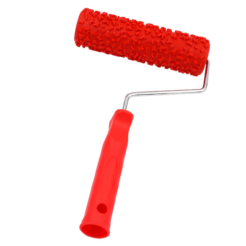 7 inch Embossing Paint Roller Painting Brush With Handle Wall Decor #16