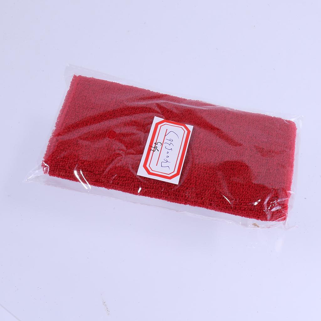 Red Unisex Terry Cloth Cotton Sweatband Wrist Tennis Yoga Sweat WristBand 