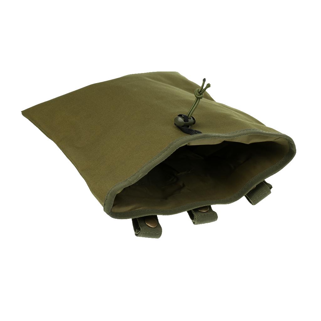 Tactical Folding Dump Bag Nylon MOLLE Belt Pouch Drop Mag Army Green