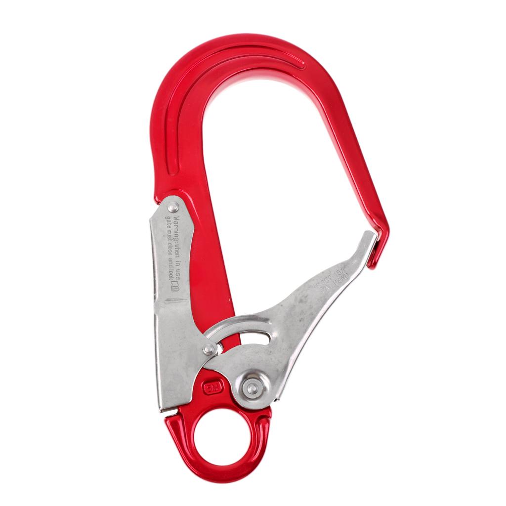 Heavy Duty Rock Climbing Fall Protection Safety Lanyard Snap Clip Hook Red
