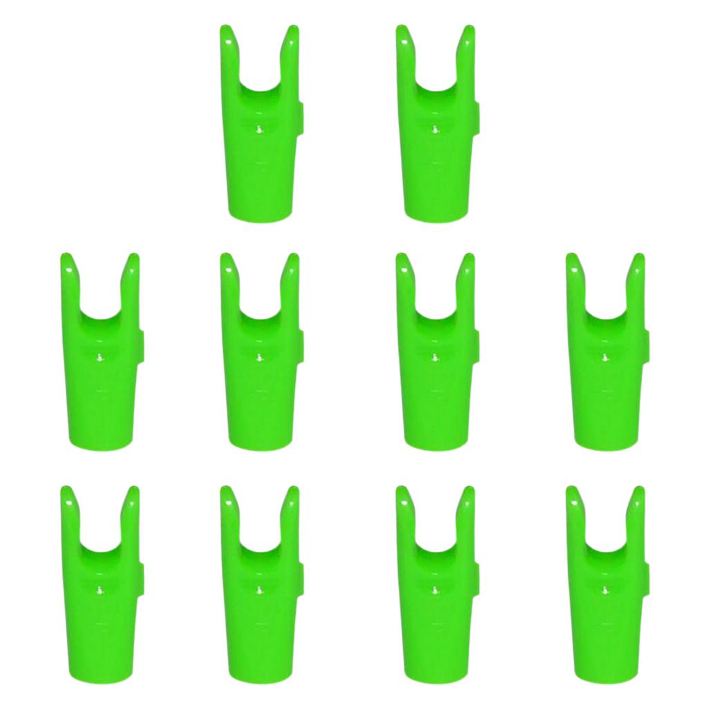 10 Pieces Plastic Arrow Nocks for Archery Hunting Shooting Outdoor Sports Green