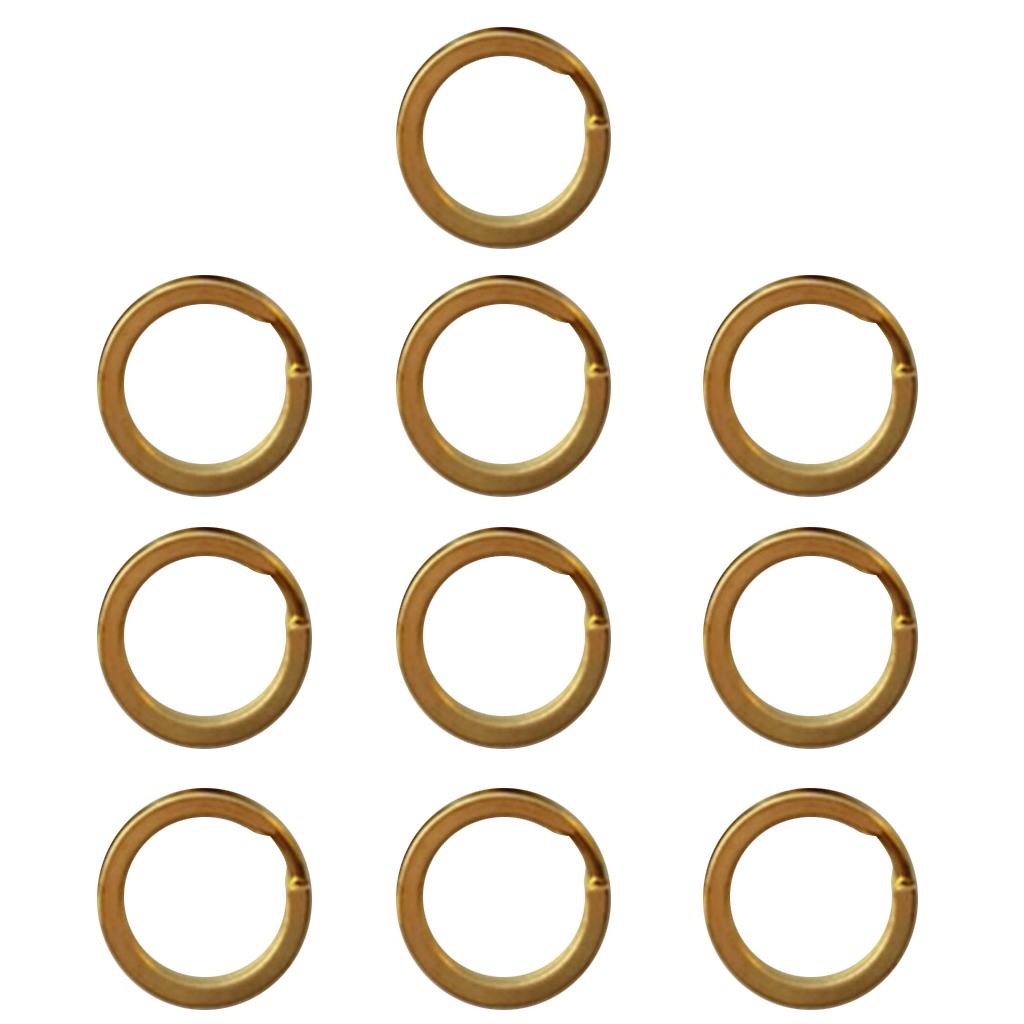 10 Pieces Brass Flat Round Split Key Chain Rings Key Holder Craft 20mm
