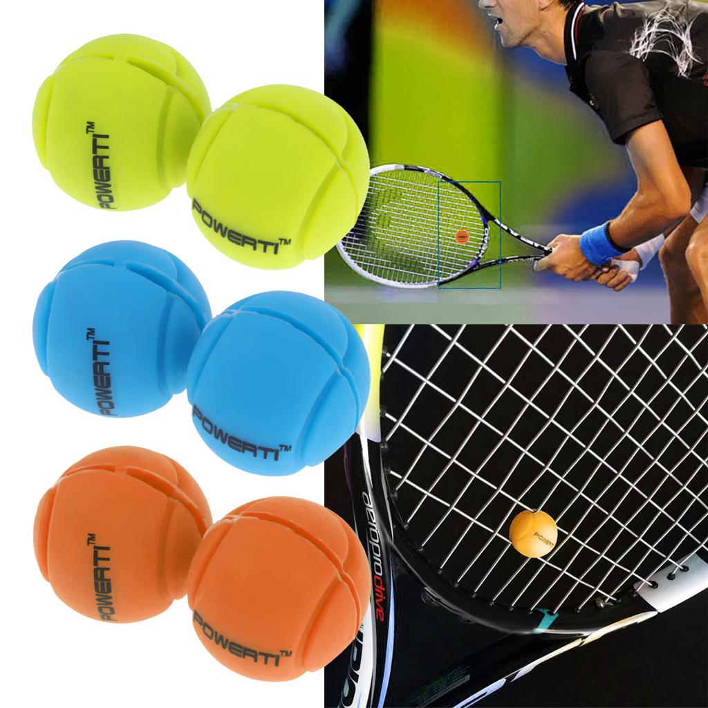 2 Piece Ball Tennis Squash Racquet Vibration Dampeners Shock Absorber Yellow