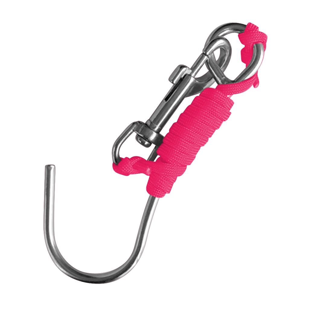 Scuba Diving Reef Drift Hook with 47" Line & Stainless Steel Clip Rosy