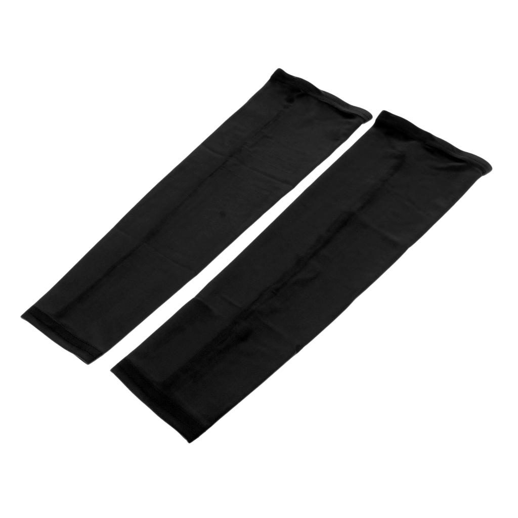 1 Pair Stretch Football UV Sun Protection Arm Sleeves Cover  XXL Black