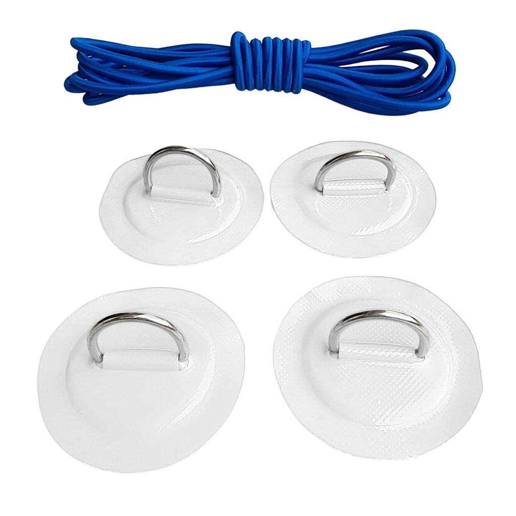 Pack 4 Stainless Steel D-Ring Patch Pad for Inflatable Boat Kayak Dinghy SUP