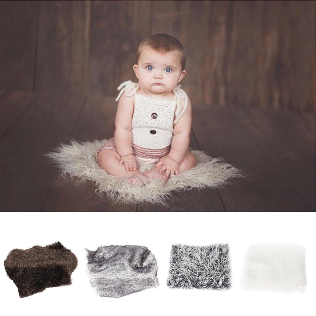 Newborn Baby Faux Fur Blanket Basket Stuffer Photography Photo Props Coffee