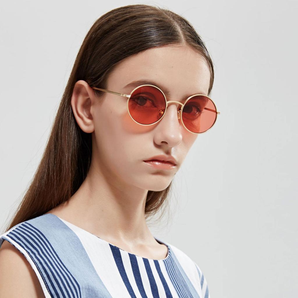 New Men Women Mirrored Sunglasses Round Metal Outdoor Glasses