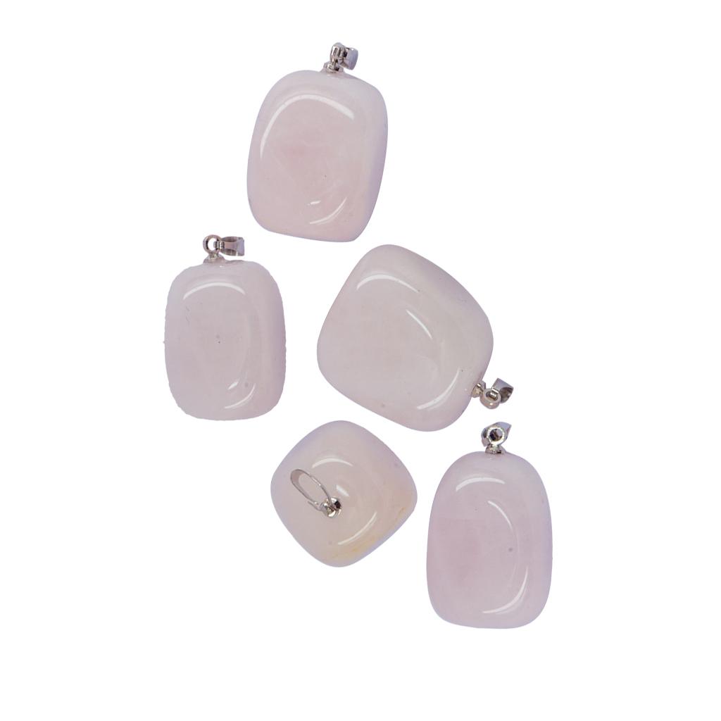 5pcs Gemstone Charms Pendants Jewelry Making Rose Quartz