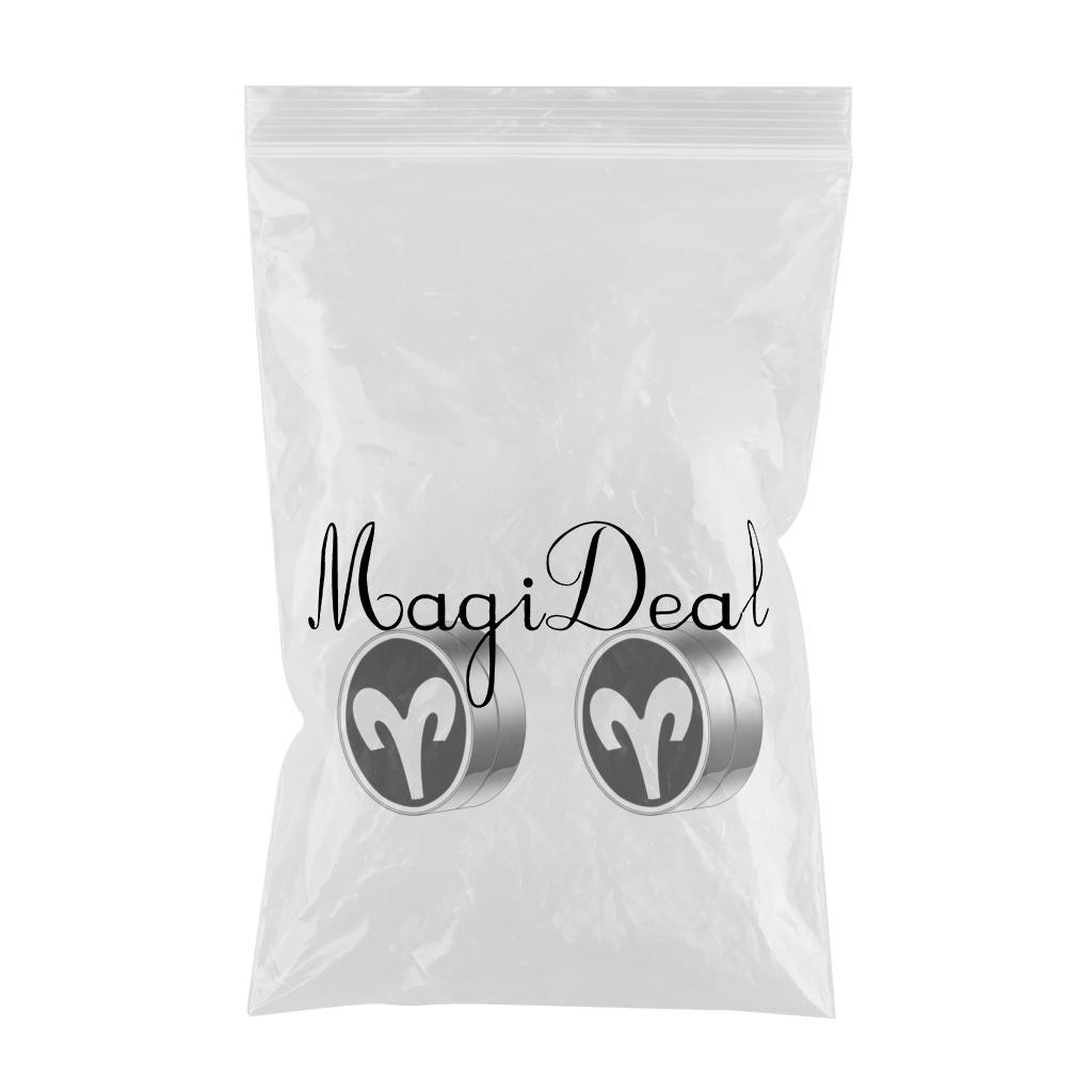 Constellation Earrings Clips Stainless Steel Punk Magnet Ear Studs Aries