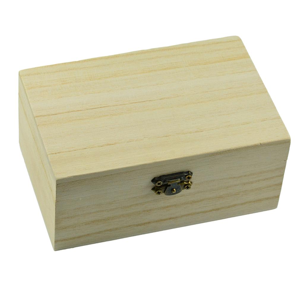 Wooden Storage Box Case for Jewelry Gadgets Gift Wood Craft 125x72x51mm