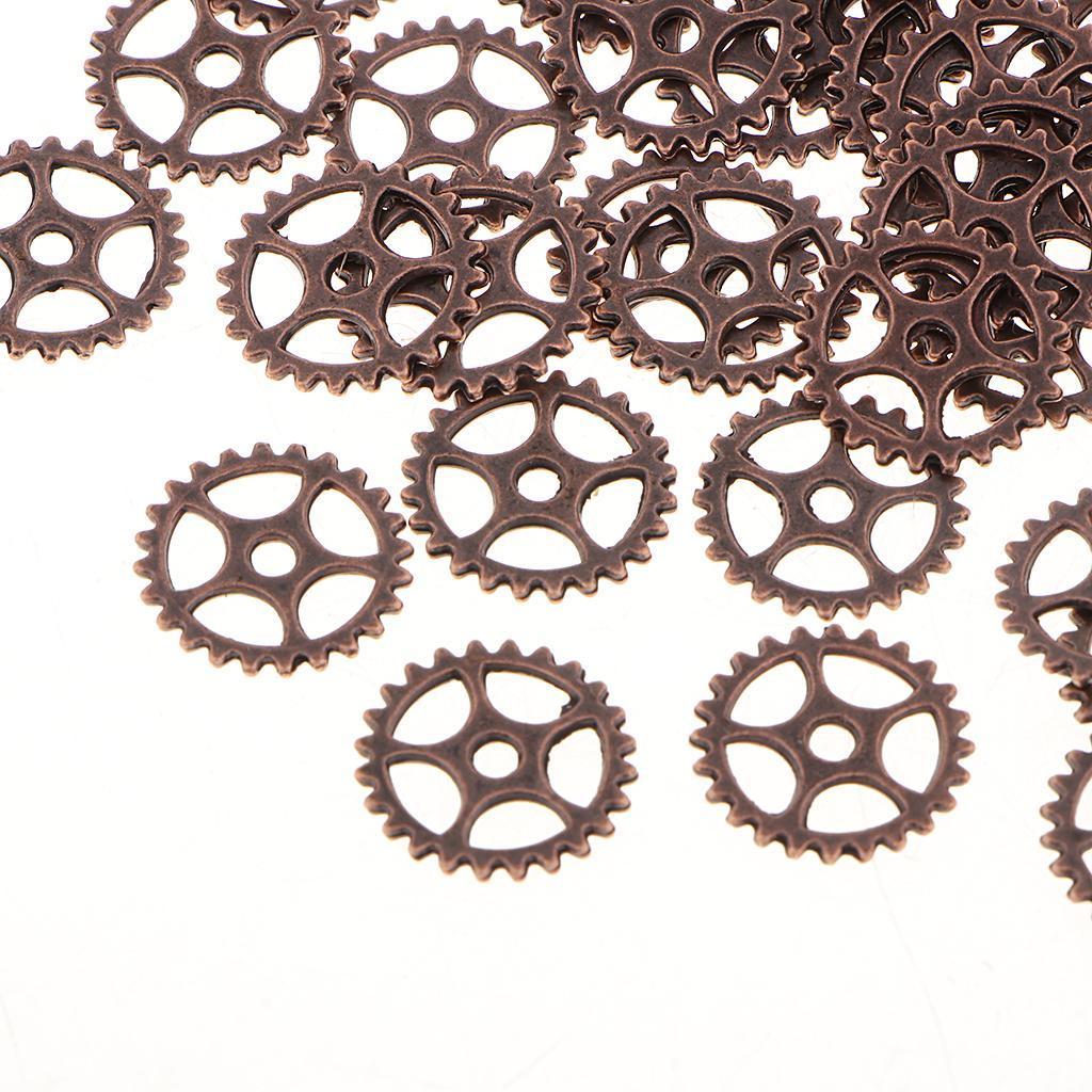 160 GEAR CHARMS PENDANTS STEAMPUNK COGS AND GEARS MADE FROM ALLOY 15mm CRAFT