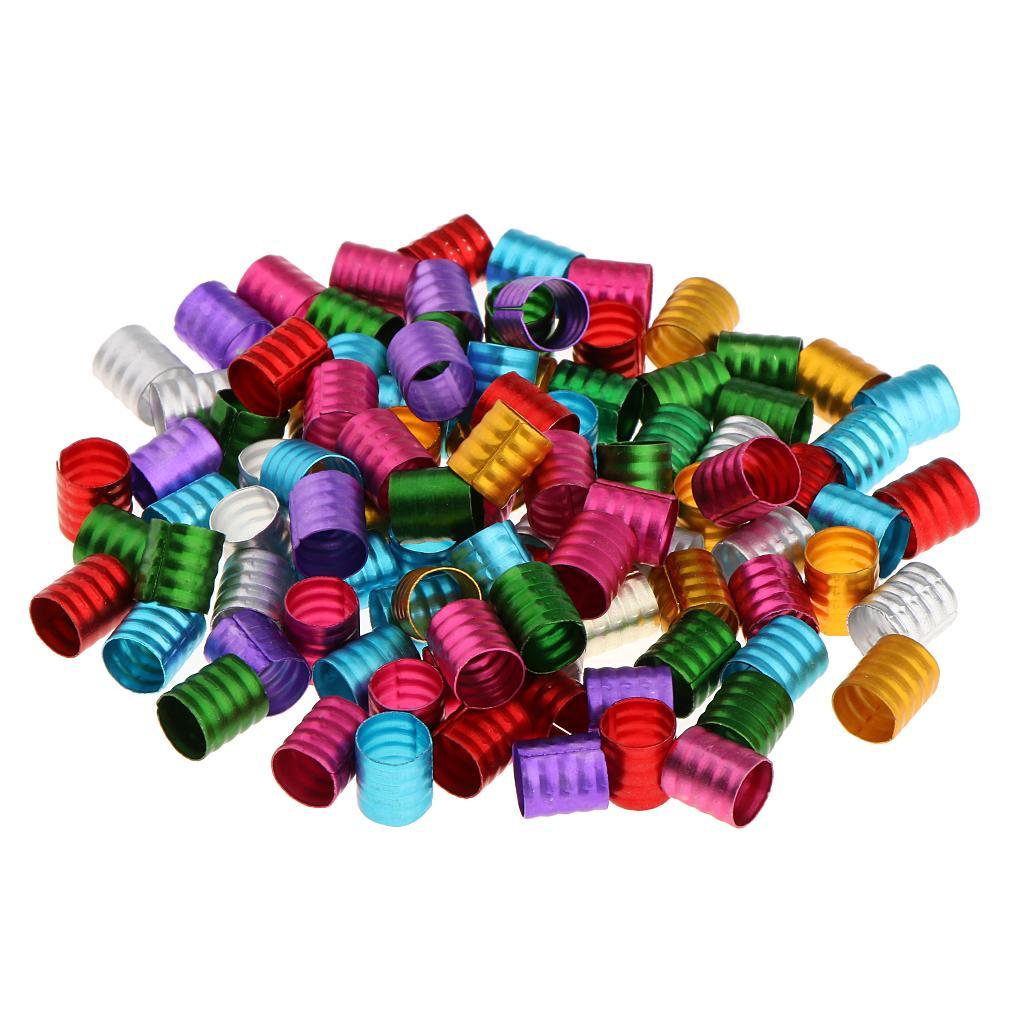 100x Metallperle bunte Haarperle Bartperle Zopfperle Dreadlock Haarschmuck