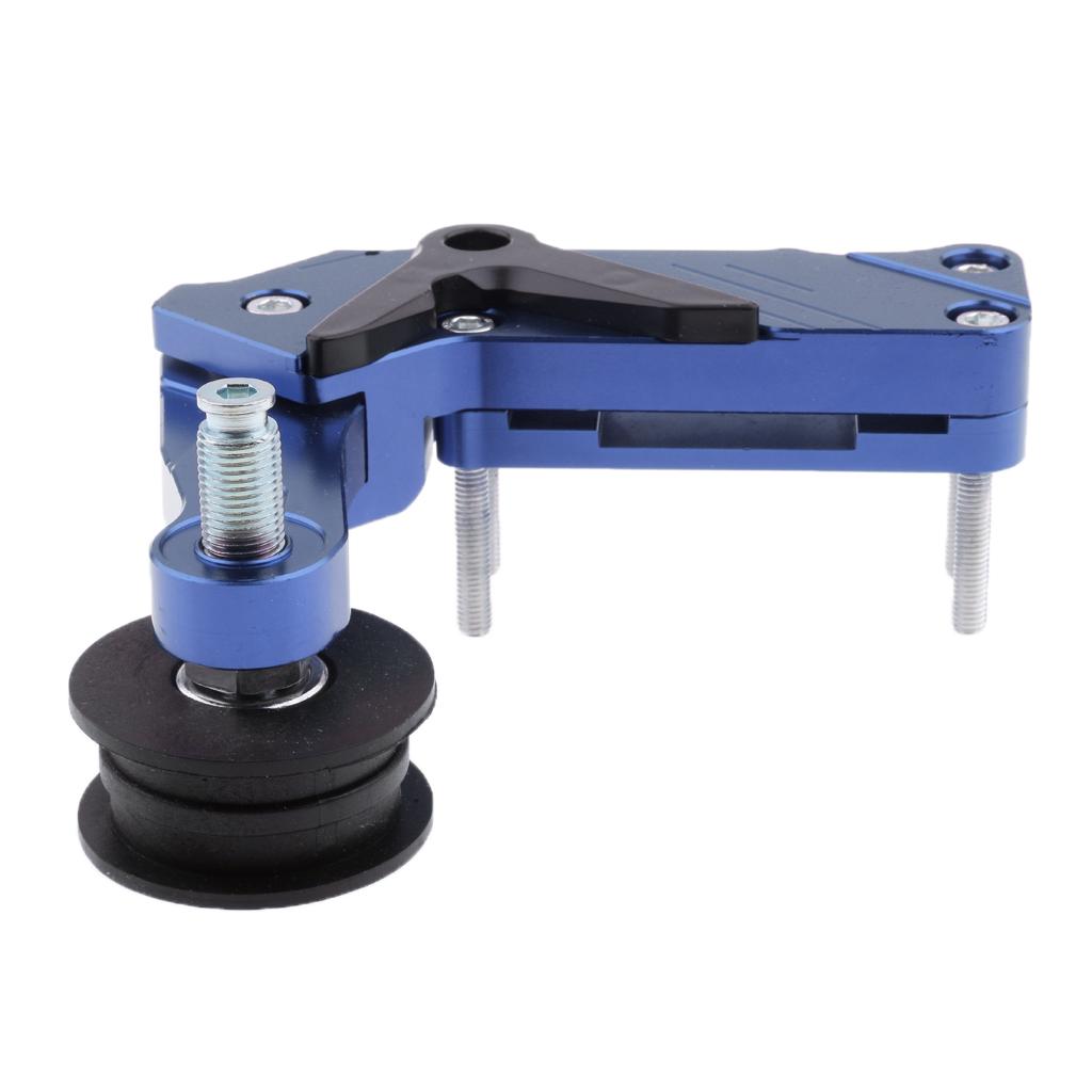 Universal Aluminum Chain Roller Tensioner Adjuster for Motorcycle Blue