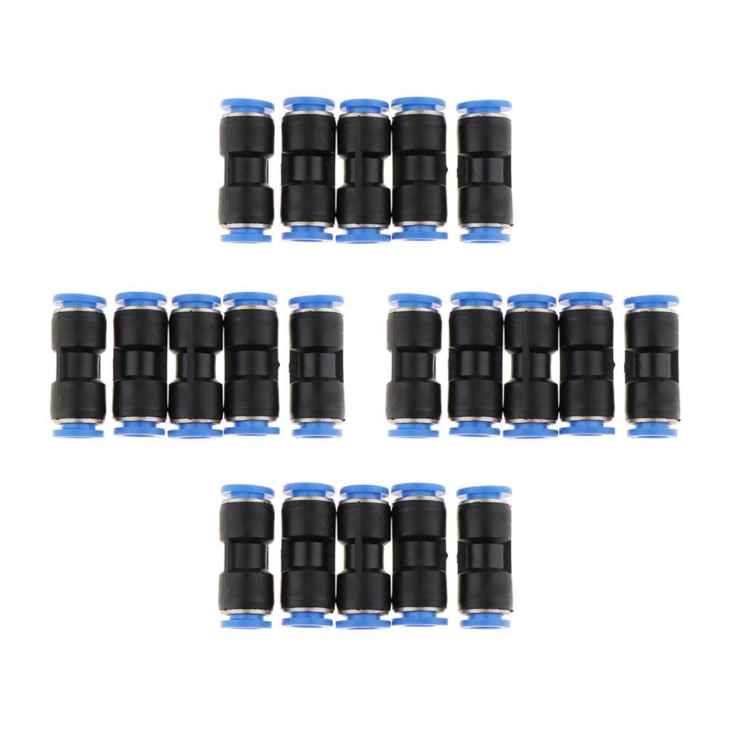 20 Pcs Pneumatic Straight Connector Push In Fitting for Air Water Hose Tube