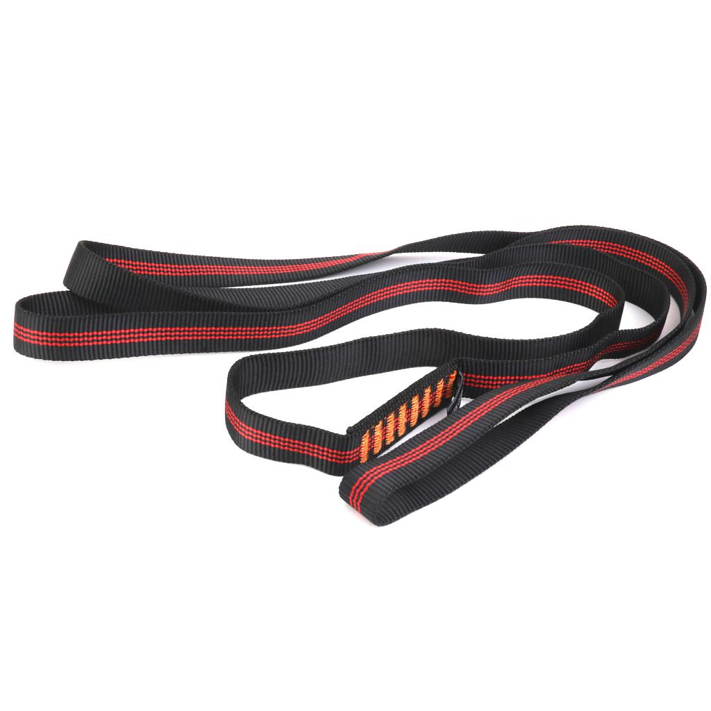 Polyester Climbing Sling Bearing Strap Outdoor Rope Protector 120cm Black