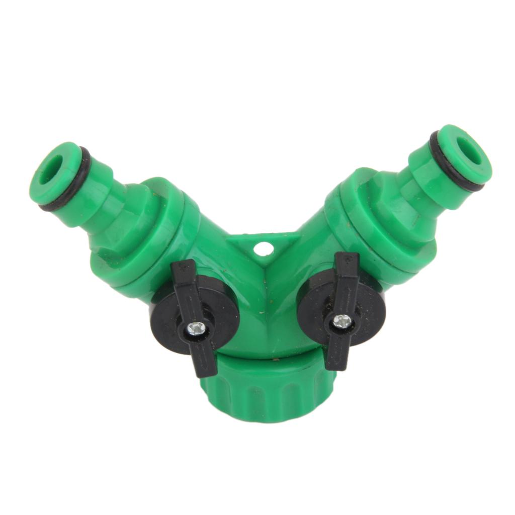 Garden 2-Way Adapter Y Tap Connector Fitting Switch for Irrigation Hose Pipe