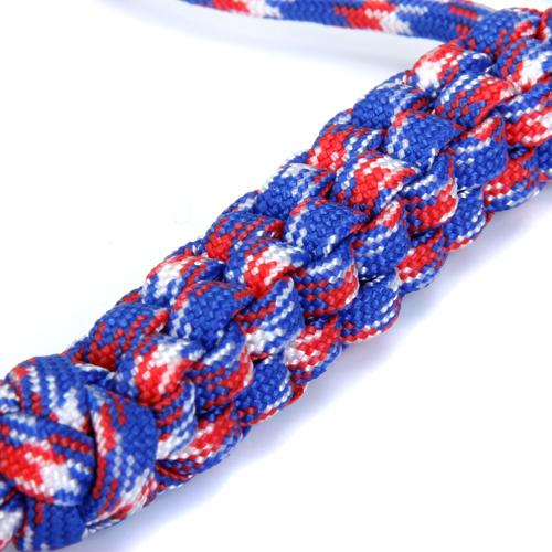 White Blue Red Camo Paracord Square Weave Knife Lanyard