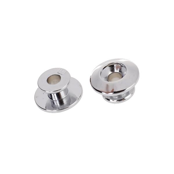 2pcs Silver Strap Button w/ Mounting Screw for Guitar Mandolin