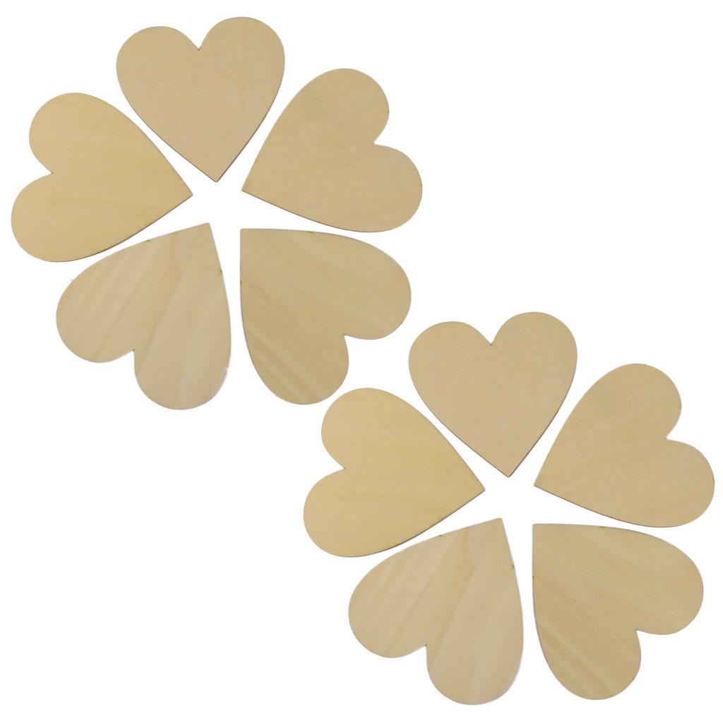 Embellissement Coeur en Bois Artisanat Décoration de Mariage Craft Scrapbooking