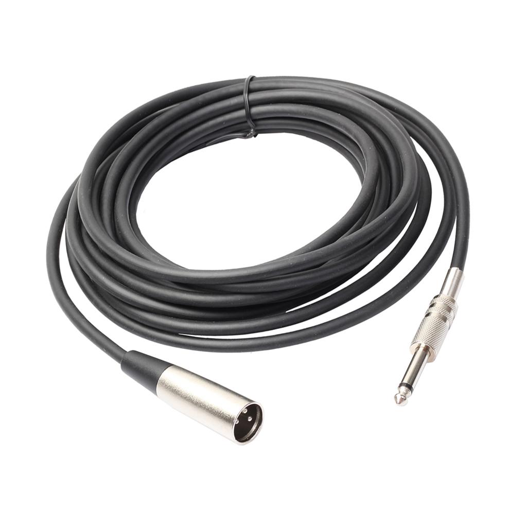 XLR 3 Pin Male to 1/4 6.35mm Mono Jack Male Plug Audio Microphone Cable 10m